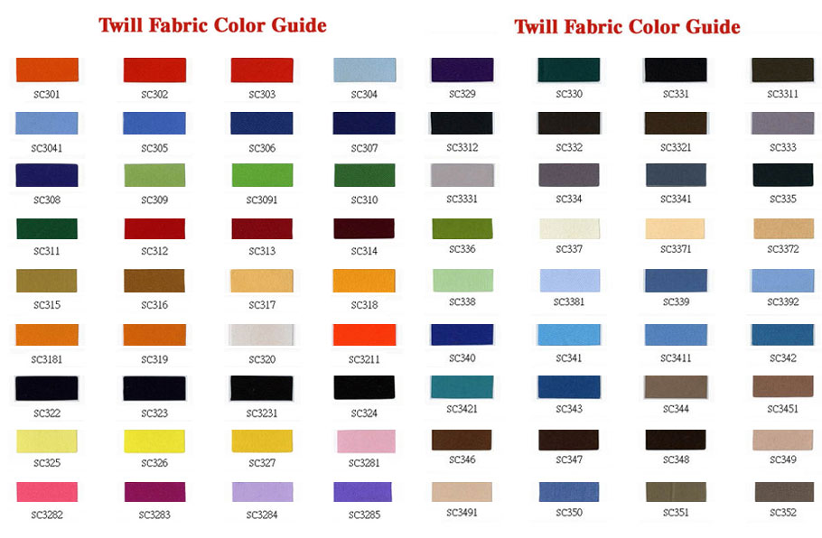 Twill Colors from ez-patches.com